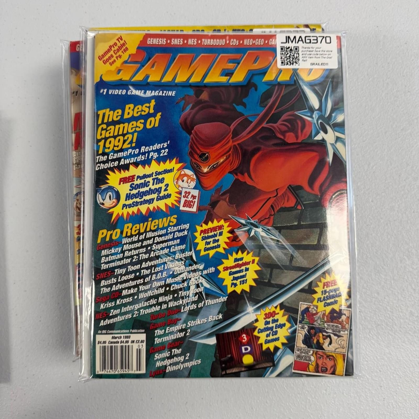 Designer Vtg GamePro Magazine March 1993 Best Games 1992 Sonic 2 Size ONE SIZE - 1 Thumbnail