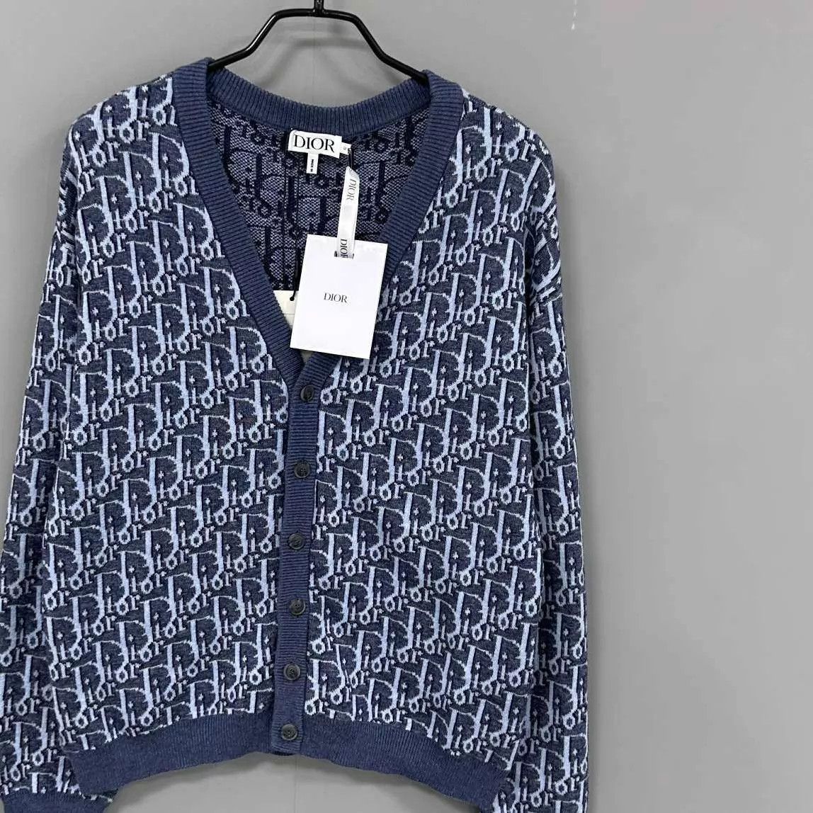 Dior Dior New Blue Monogram Cardigan 12 with tags Size XL / US 12-14 / IT 48-50 - 2 Thumbnail