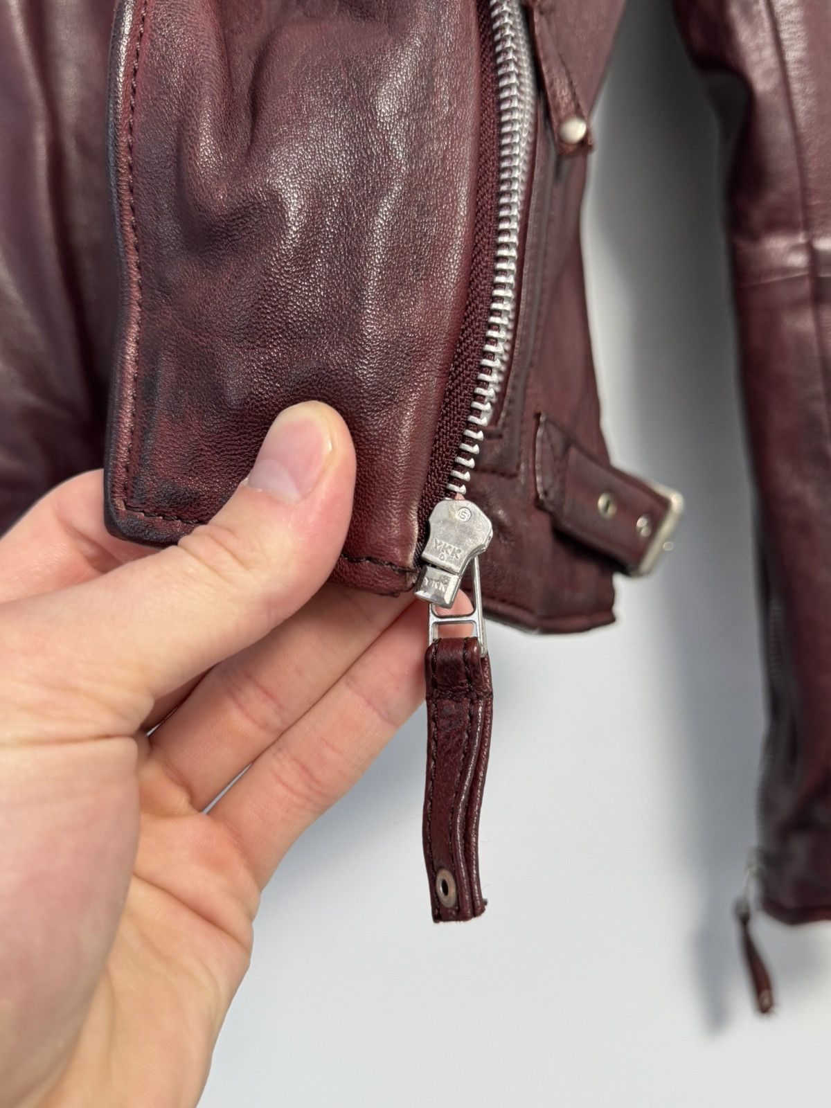 Japanese Brand × Vintage Freaky Nation Leather Biker Jacket Red Leather Women’s Size XS / US 0-2 / IT 36-38 - 12 Thumbnail