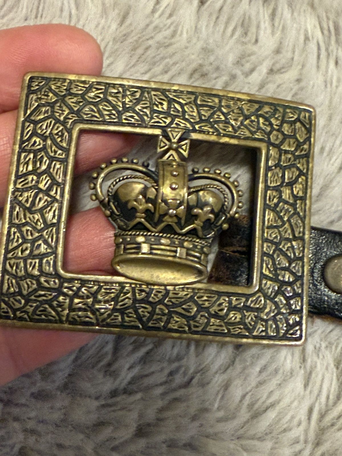 Vintage Very Rare Vintage Tenderloin Studded Belt with Crown Buckle Size 32 - 1 Thumbnail