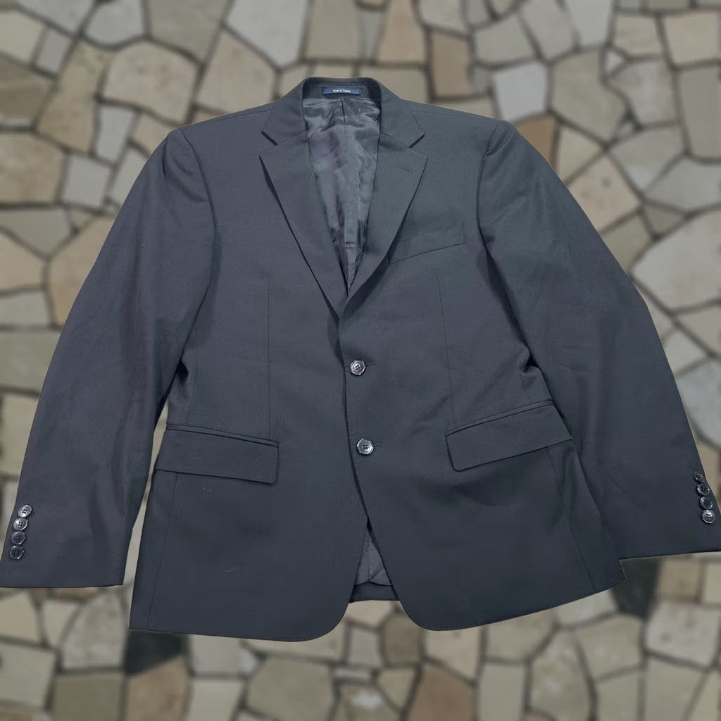 Vintage Versace Collection Suit Jacket Mens 48R Black Wool 2 Button Made In Croatia Size 48R - 1 Thumbnail