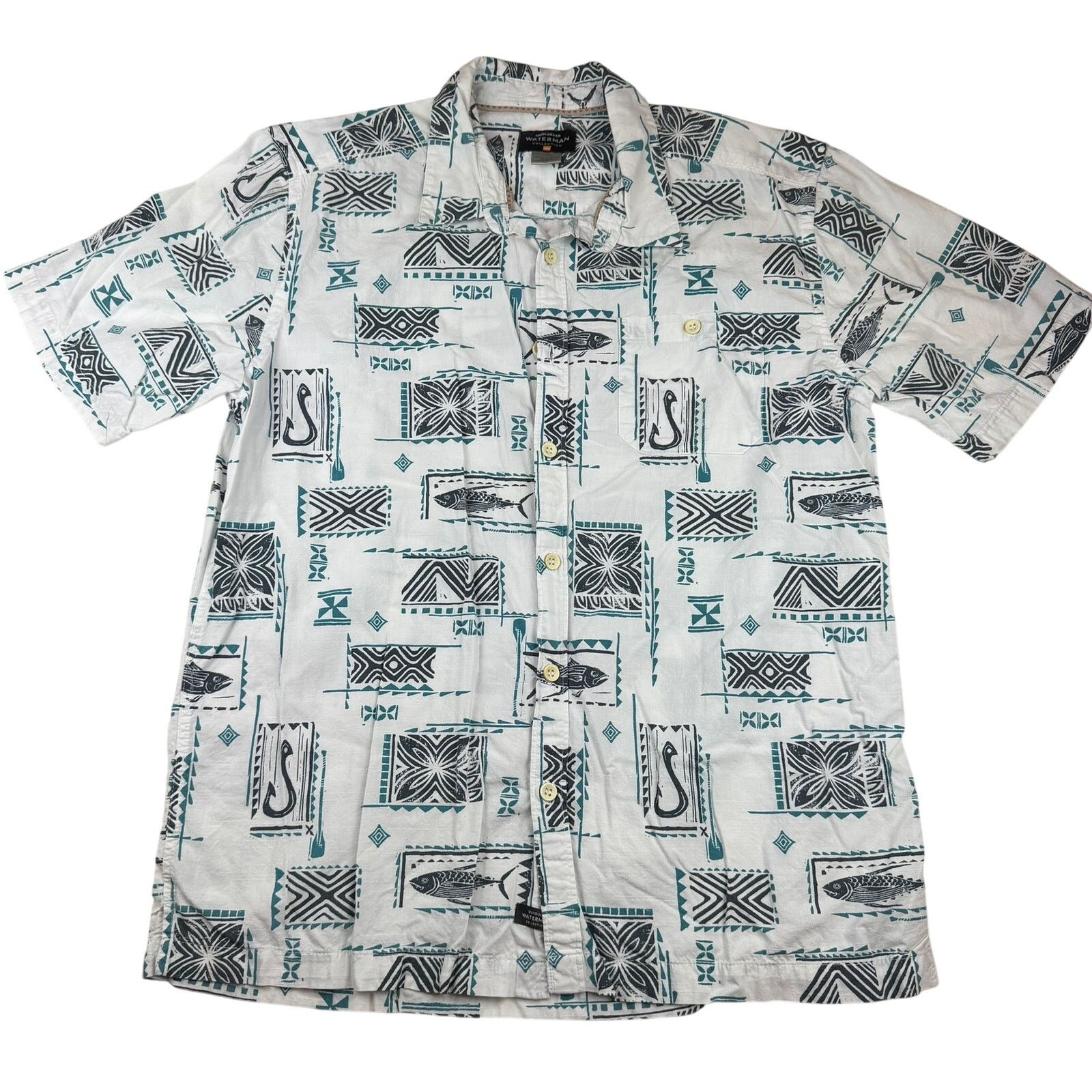 Quiksilver Quiksilver Waterman Collection Hawaiian Shirt Size L Size US L / EU 52-54 / 3 - 1 Thumbnail