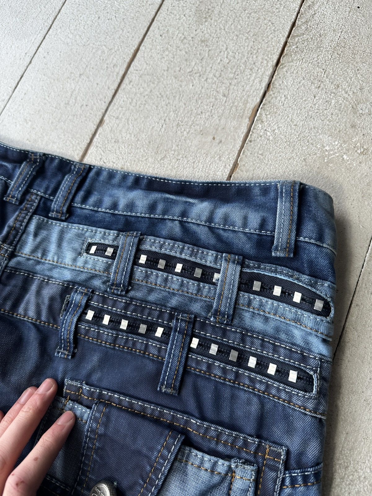 Japanese Brand 🚨Japanese Cosmo Lupo Baggy Distressed Opium Punk Jeans Owens Size US 34 / EU 50 - 18 Thumbnail