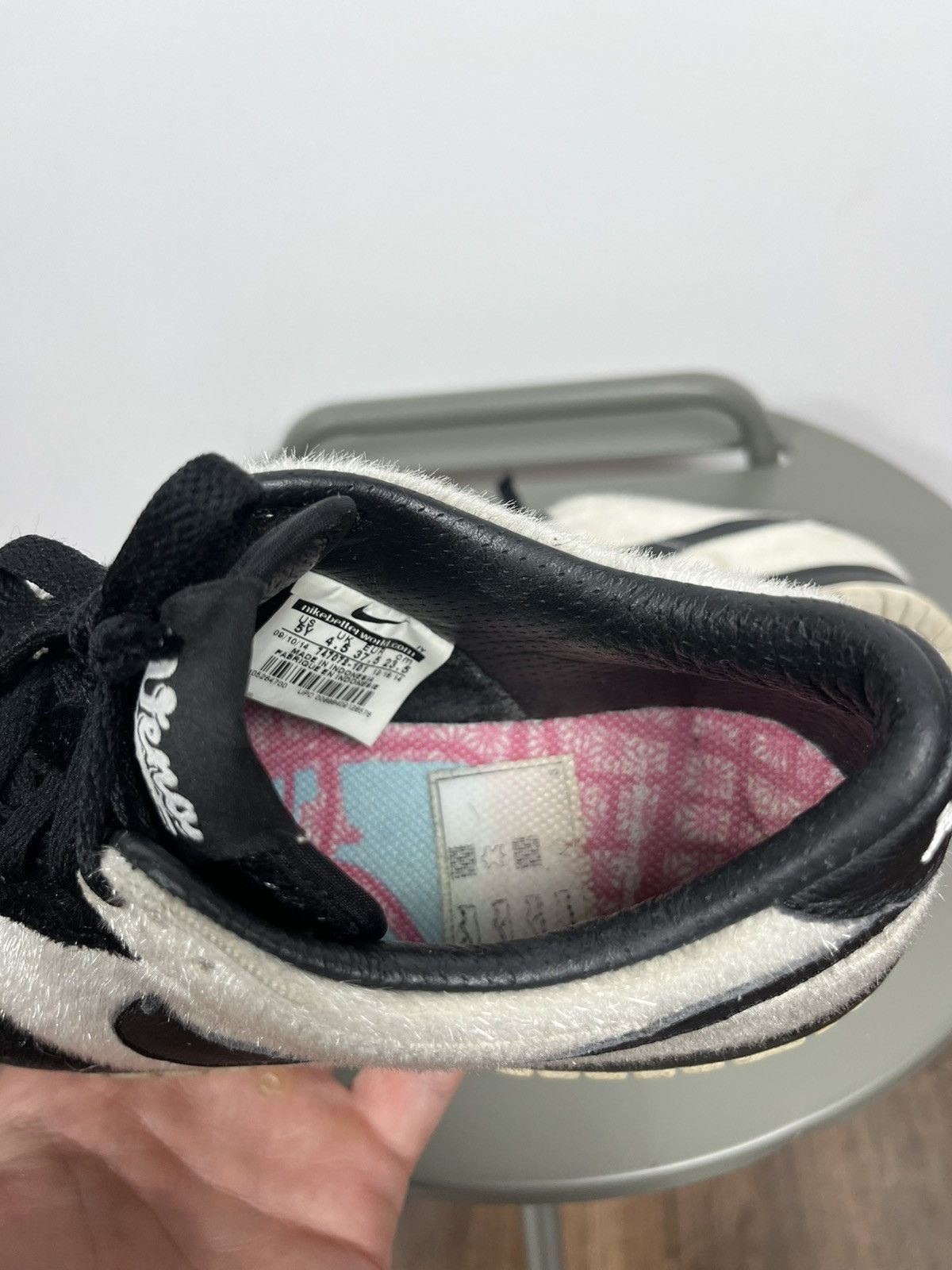 Nike Nike Dunk Low Panda Pigeon Black White Hairy Suede Sneakers Size US 6.5 / IT 36.5 - 15 Thumbnail