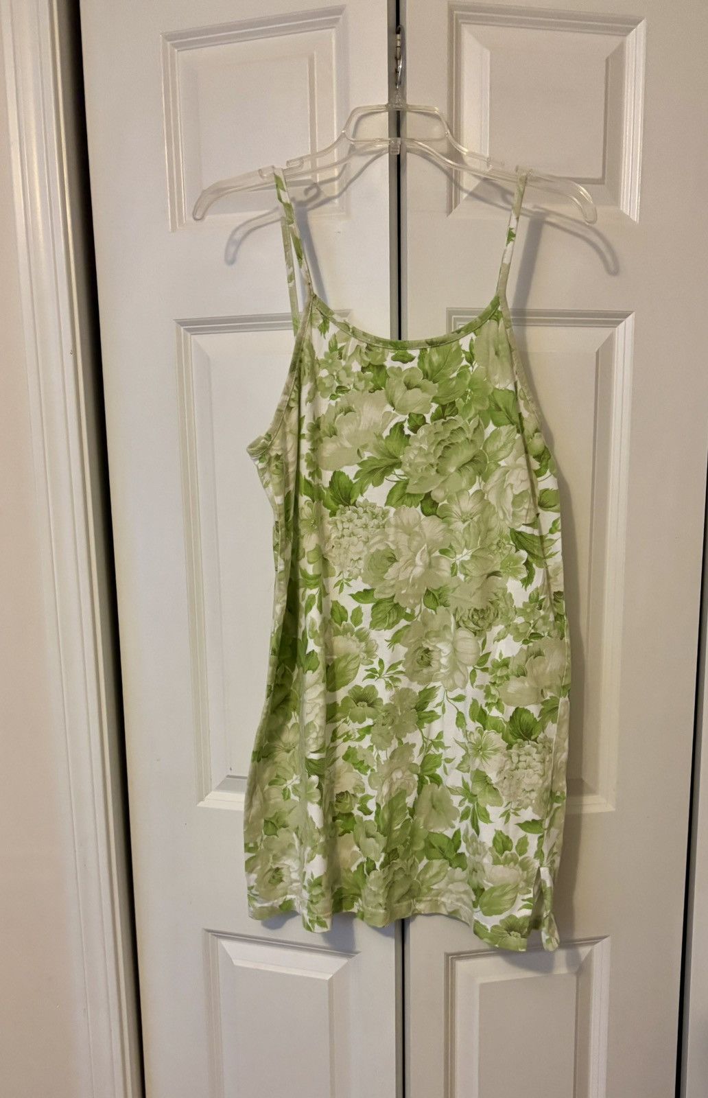 Vintage Vintage Spaghetti Strap Green Floral 90s Mini Dress Size M / US 6-8 / IT 42-44 - 1 Thumbnail