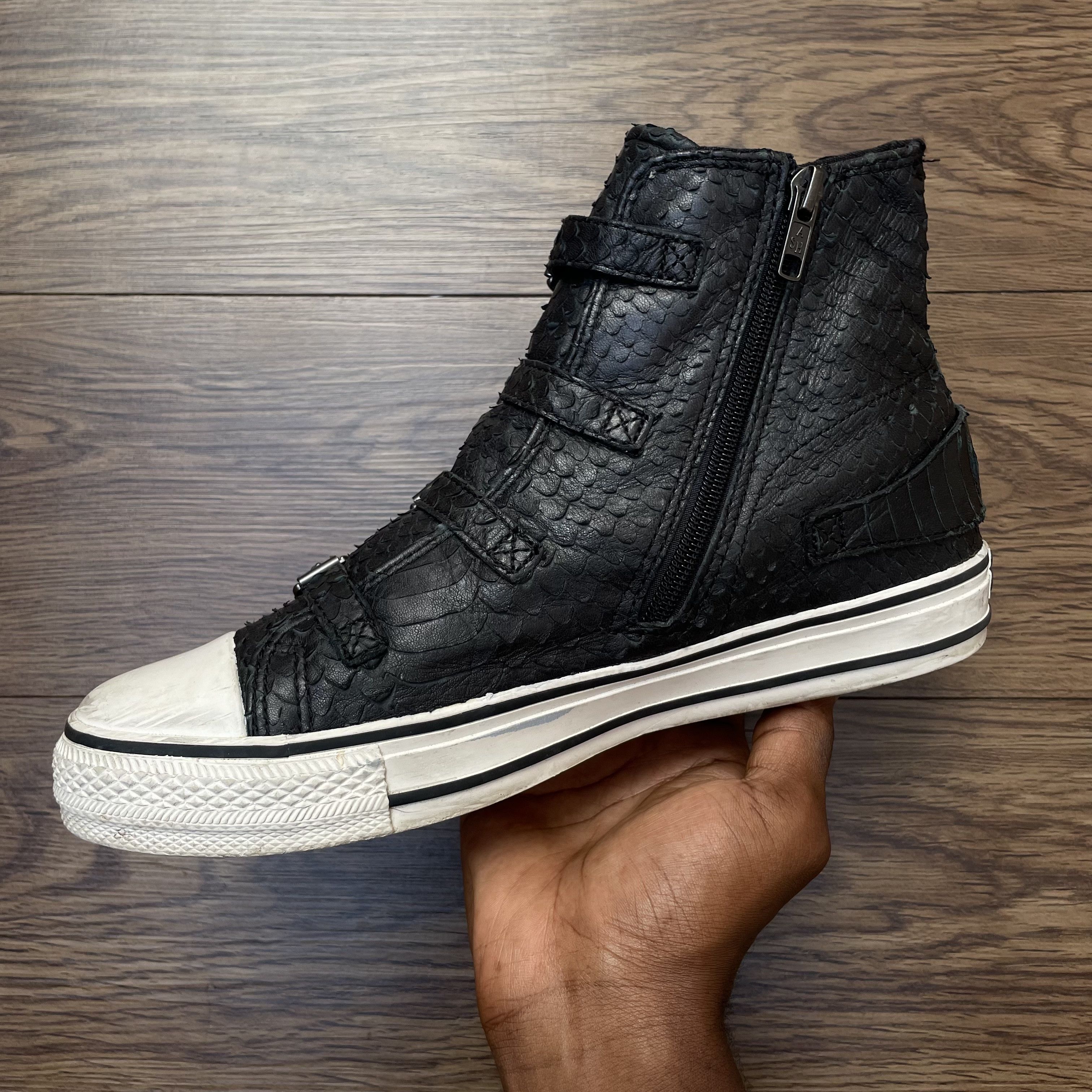 ASH ASH Virgin Buckle High Top Sneakers Black Embossed Leather Size US 11 / IT 41 - 4 Thumbnail