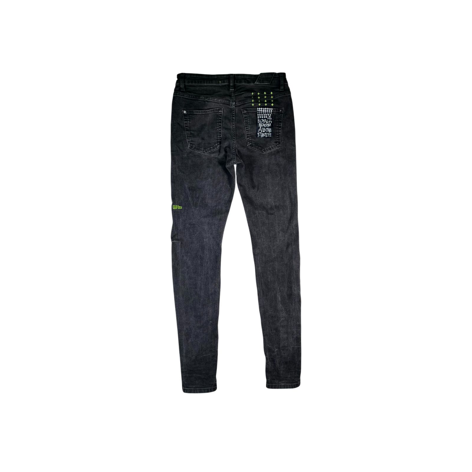 Purple Brand Ksubi Black & Lime Jeans Size US 30 / EU 46 - 2 Thumbnail