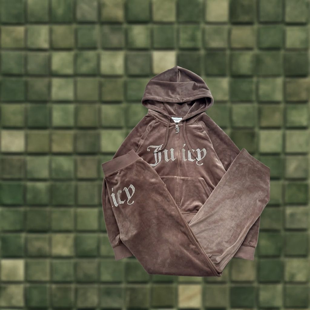 Juicy Couture Juicy Couture Velour Y2K track suit woman size S-M Rhinestones Logo Brown Size S / US 4 / IT 40 - 1 Thumbnail
