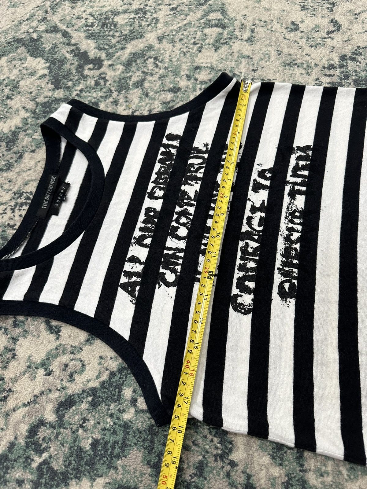Japanese Brand The Difference By Rupert Cyberpunk Poem Stripe Sleeveless Size US M / EU 48-50 / 2 - 11 Thumbnail