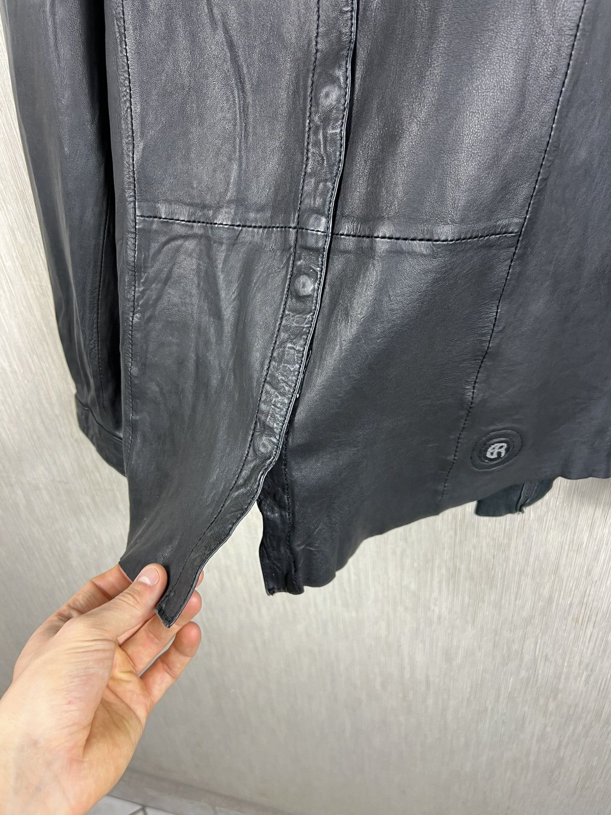 Guidi Elias Rumelis ER TARA black lamb leather button up shirt Size US S / EU 44-46 / 1 - 12 Thumbnail