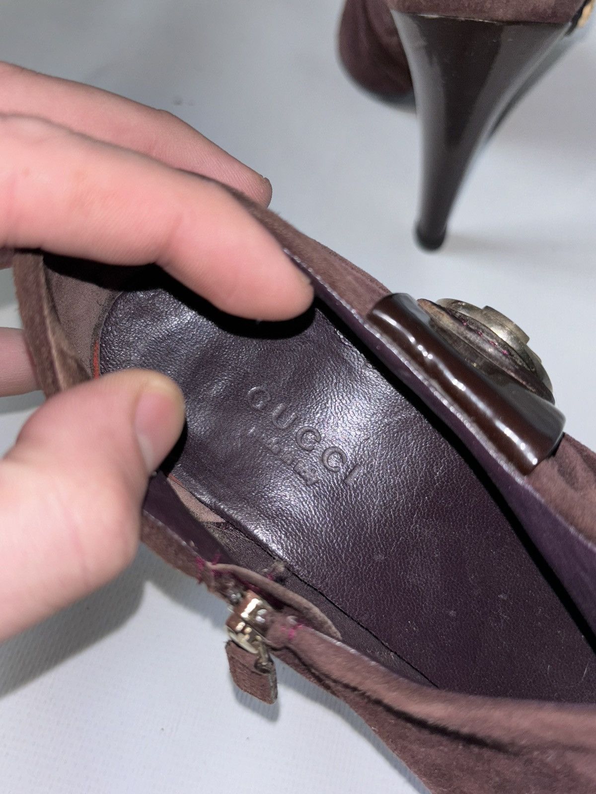 Gucci Vintage Gucci suede leather heels Size US 7 / IT 37 - 6 Thumbnail