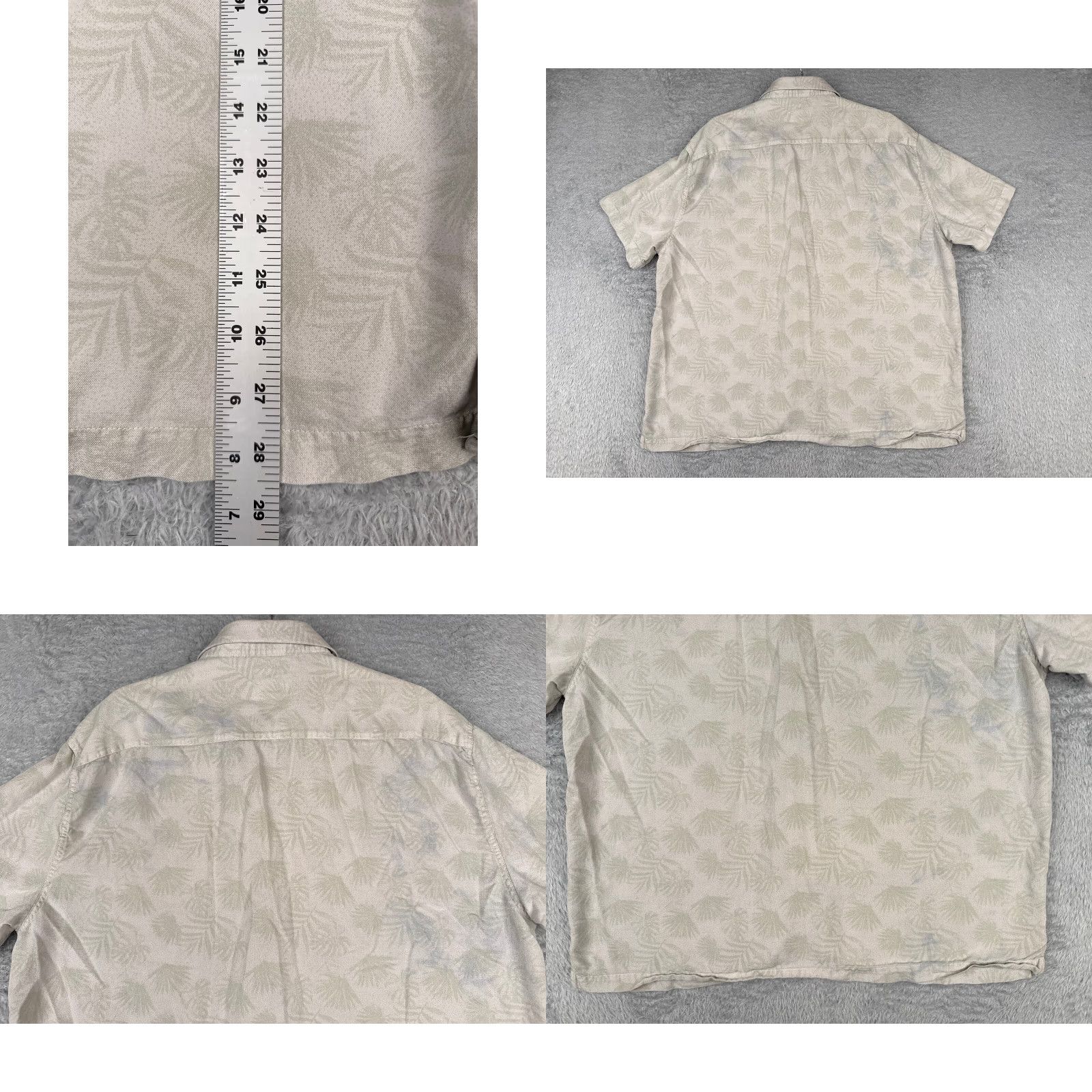 Nat Nast Nat Nast Shirt Mens XL Gray Palm Silk Blend Hawaiian Camp Short Sleeve Button-Up I guess Size US XL / EU 56 / 4 - 9 Thumbnail