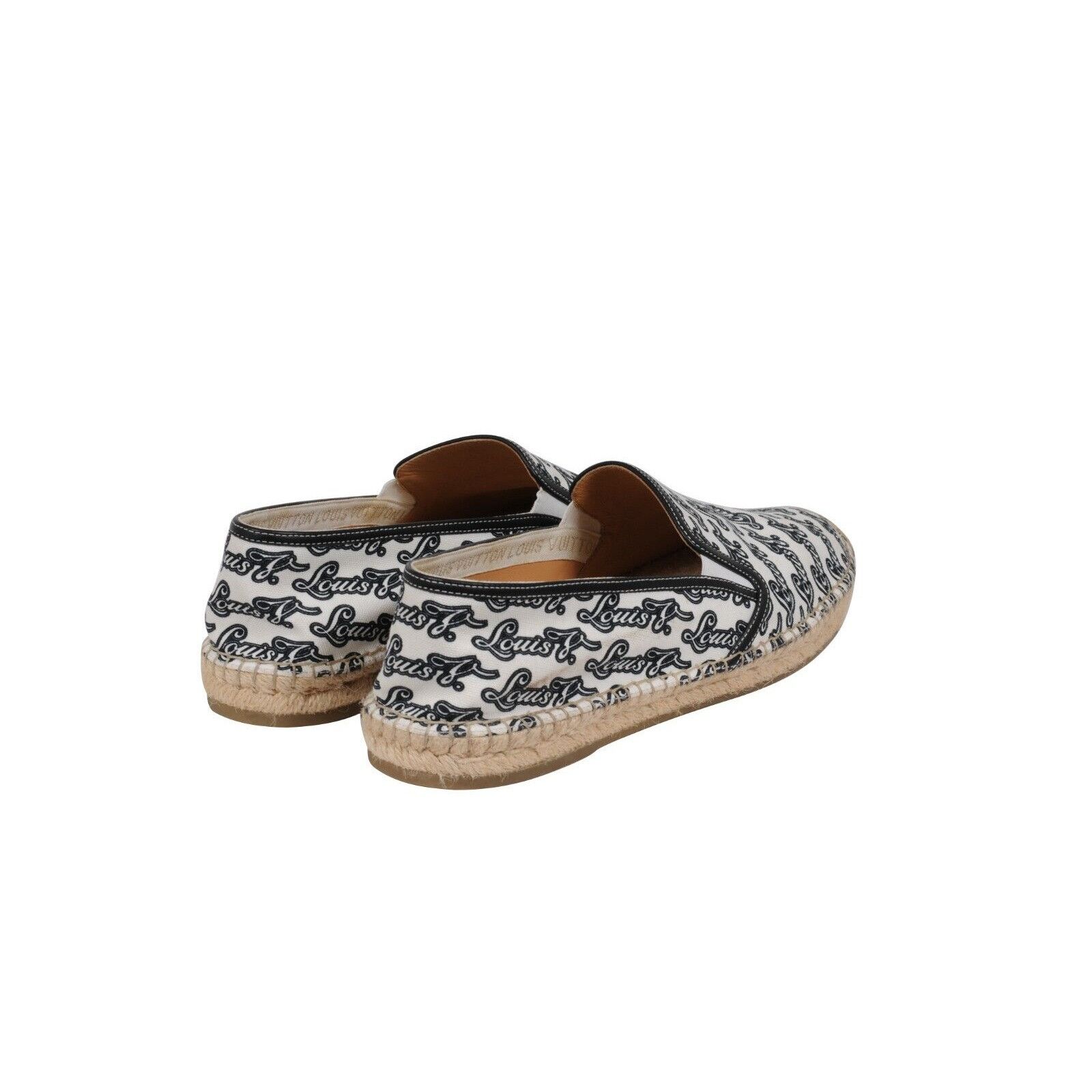 Louis Vuitton Logo Espadrilles White Black Size US 11.5 / EU 44-45 - 7 Thumbnail