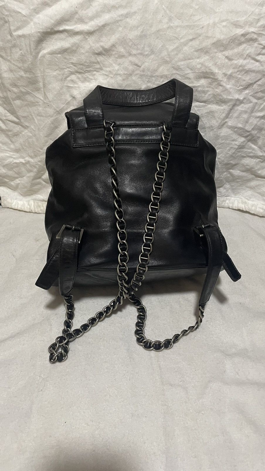 Prada × Vintage Prada Backpack Leather in Chain Strap Size ONE SIZE - 4 Thumbnail