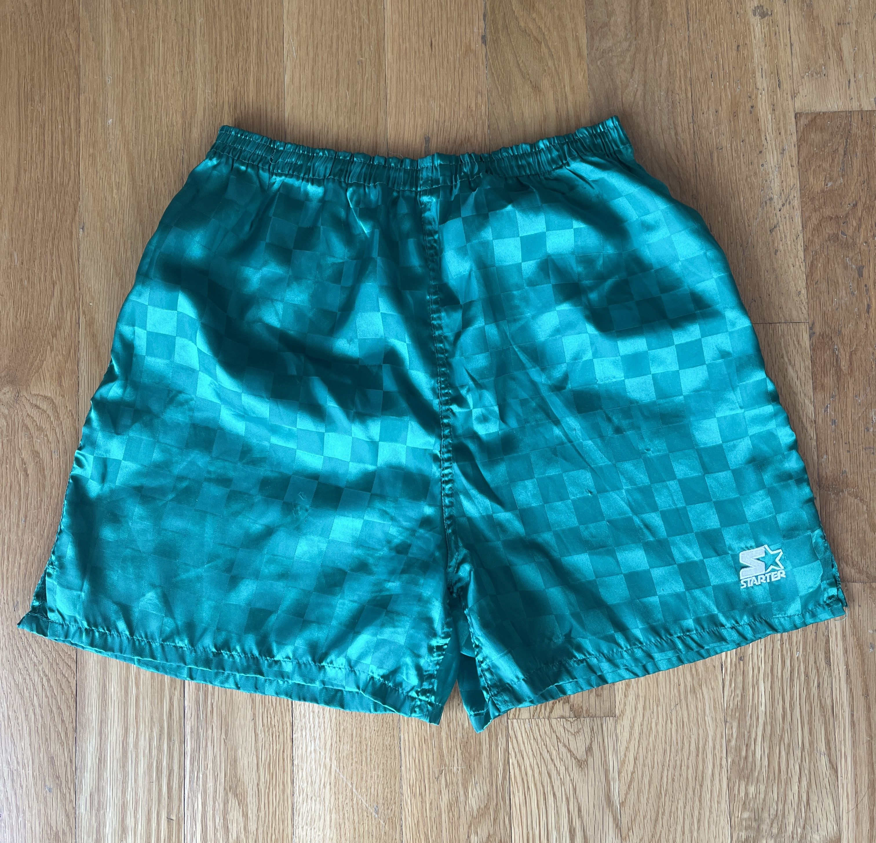 Starter Vintage 90s Checkered Green Starter Shorts Size US 26 / EU 42 - 1 Thumbnail