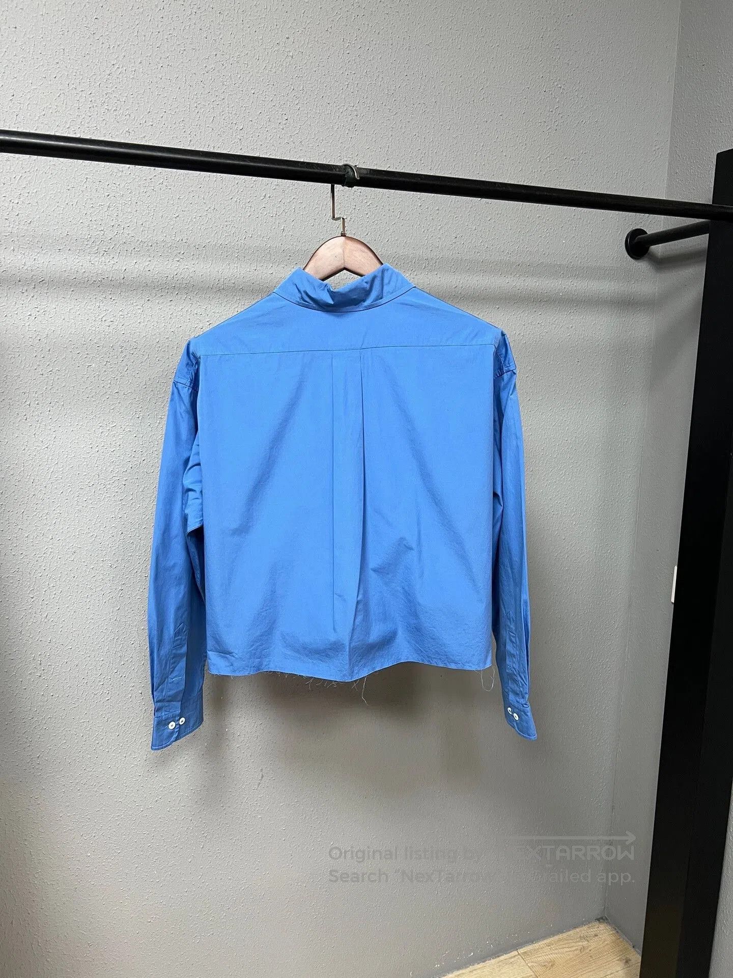 Miu Miu miu miu blue slogan cropped shirt. Size L / US 10 / IT 46 - 2 Thumbnail