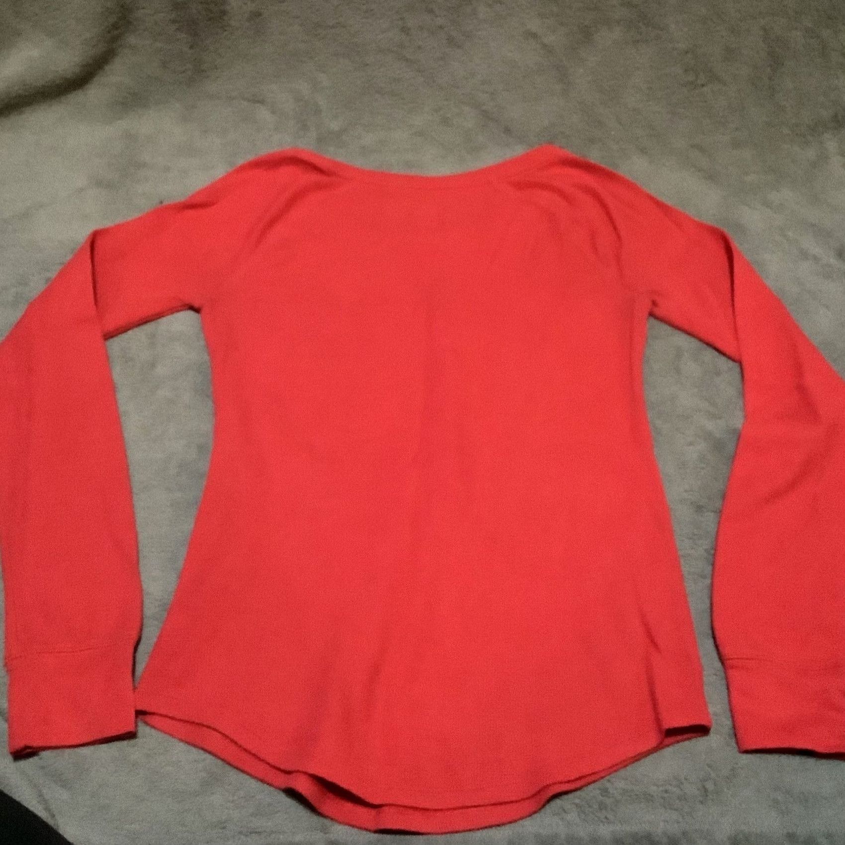 Victoria's Secret PINK by Victoria's Secret Sleep Shirt Women’s Size M Red Cotton Blend Thermal Long Sleeve Round Neck Nightwear Women Adults M Shirt Size M / US 6-8 / IT 42-44 - 3 Thumbnail