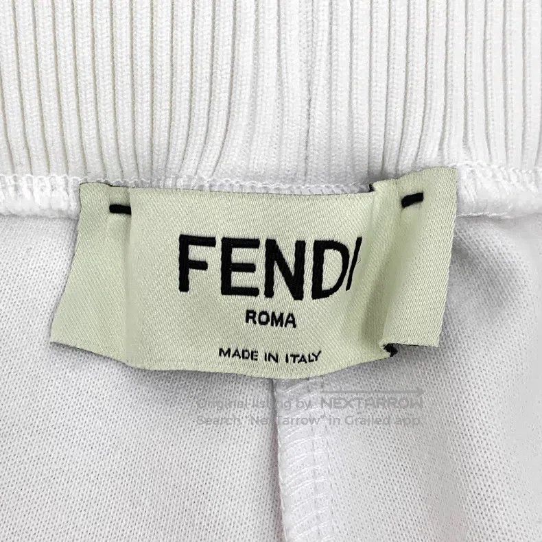Fendi Fendi White logo letter cuffed casual sports pants Size 26" / US 2 / IT 38 - 6 Thumbnail
