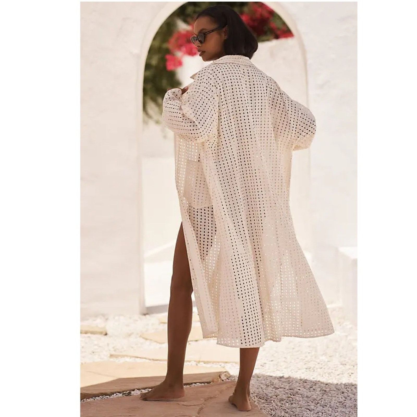 Anthropologie Anthropologie Collared Eyelet Duster One Size Size ONE SIZE - 3 Thumbnail