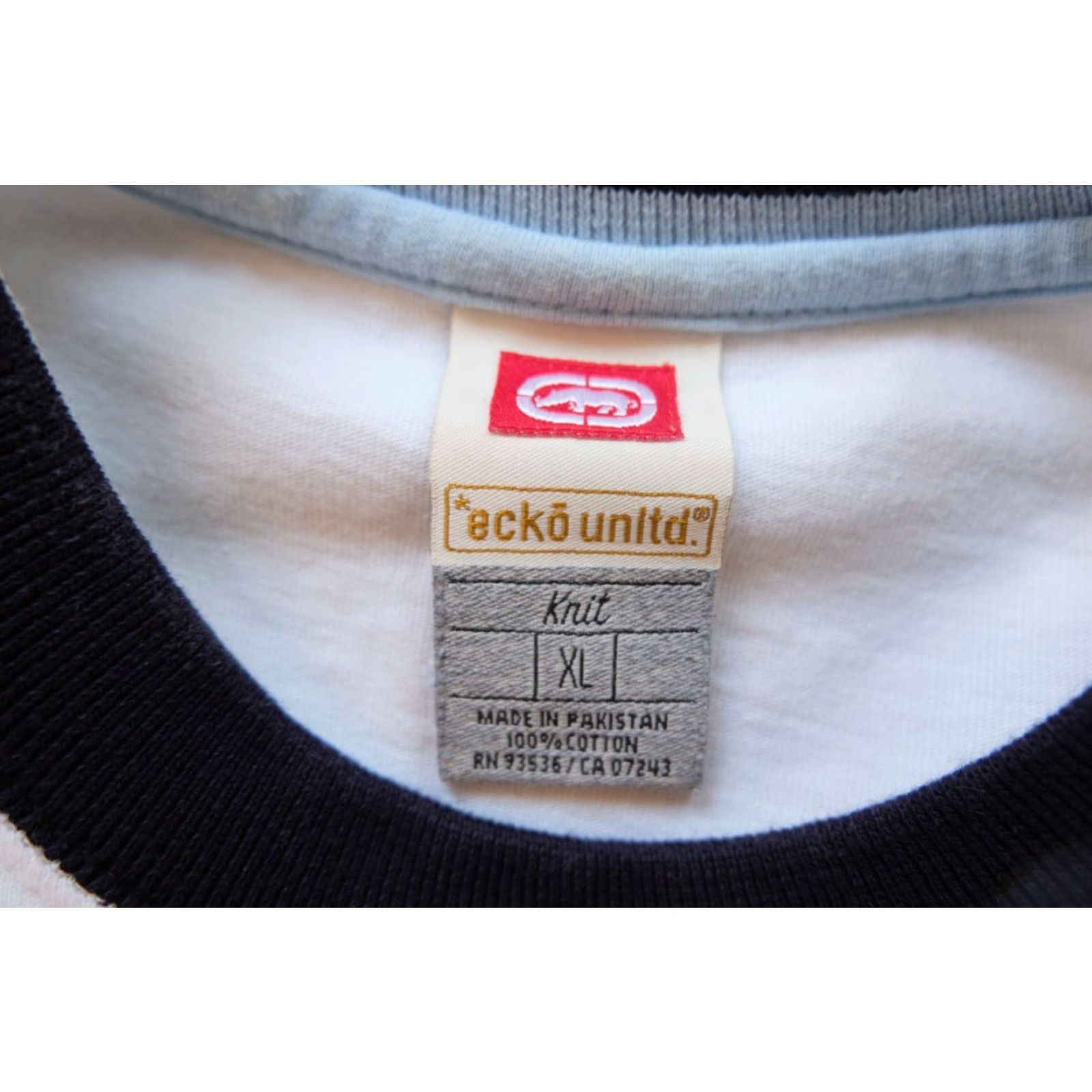 Ecko Unltd. VINTAGE ECKO UNLIMITED T-SHIRT KNIT RINGER 100% COTTON WHITE MEN XL Size US XL / EU 56 / 4 - 4 Thumbnail