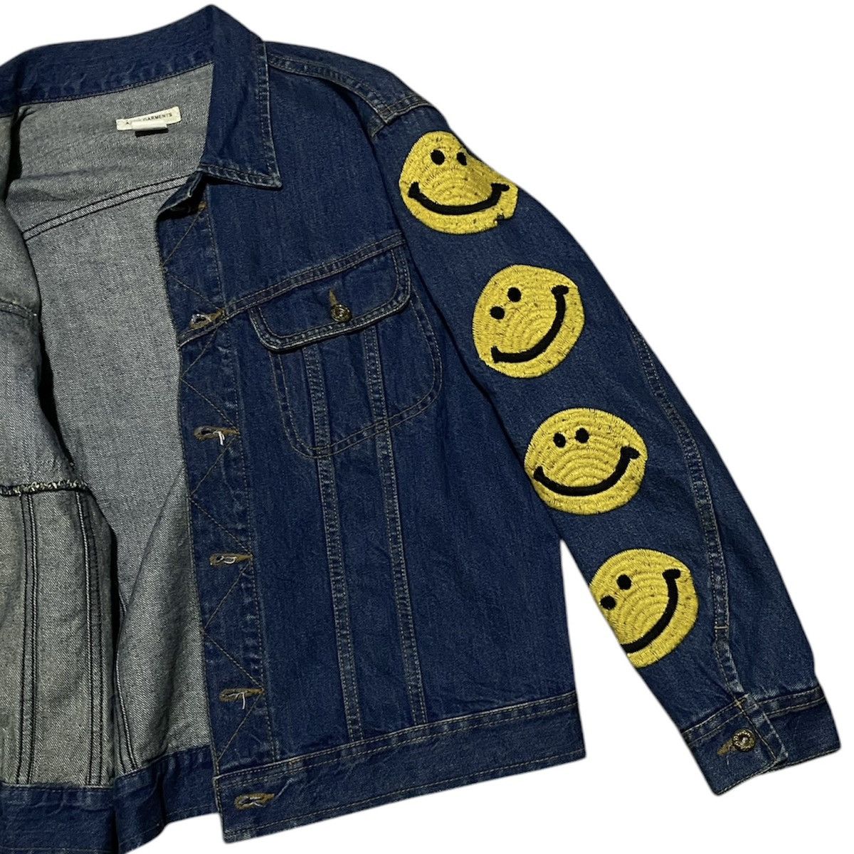 Aspesi × If Six Was Nine RARE Aspesi Blue Garment Smiley Denim Jacket Size US L / EU 52-54 / 3 - 6 Thumbnail