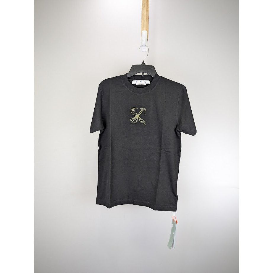 Off-White o1rshd1 Splash Arr Slim Short Sleeve T-Shirt in Black Beige Size US XS / EU 42 / 0 - 1 Thumbnail