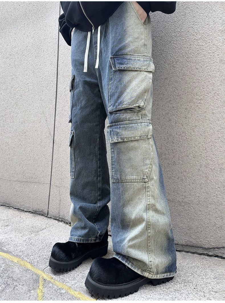 Lace Up Pockets Trousers Jeans