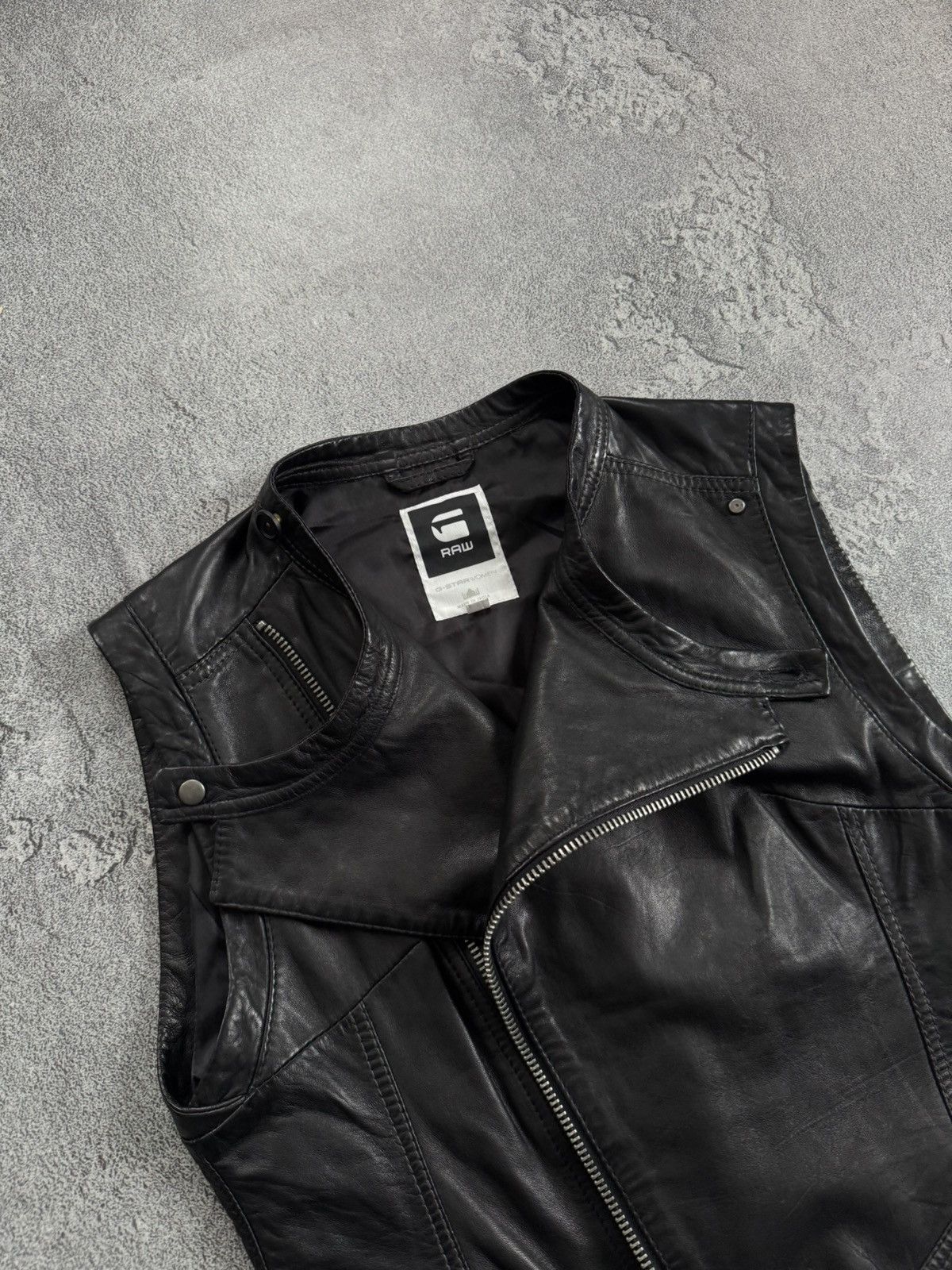 G-Star G star raw M/size Aviator Pilot Gilet leather vest gothic Size M / US 6-8 / IT 42-44 - 2 Thumbnail