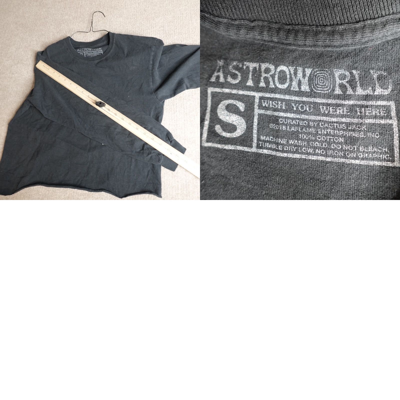 Travis Scott Astroworld Womens Shirt Small Black Double Sided Cropped Tour 2019 Travis Scott Shirt Mens Womens Girls Size S / US 4 / IT 40 - 8 Thumbnail