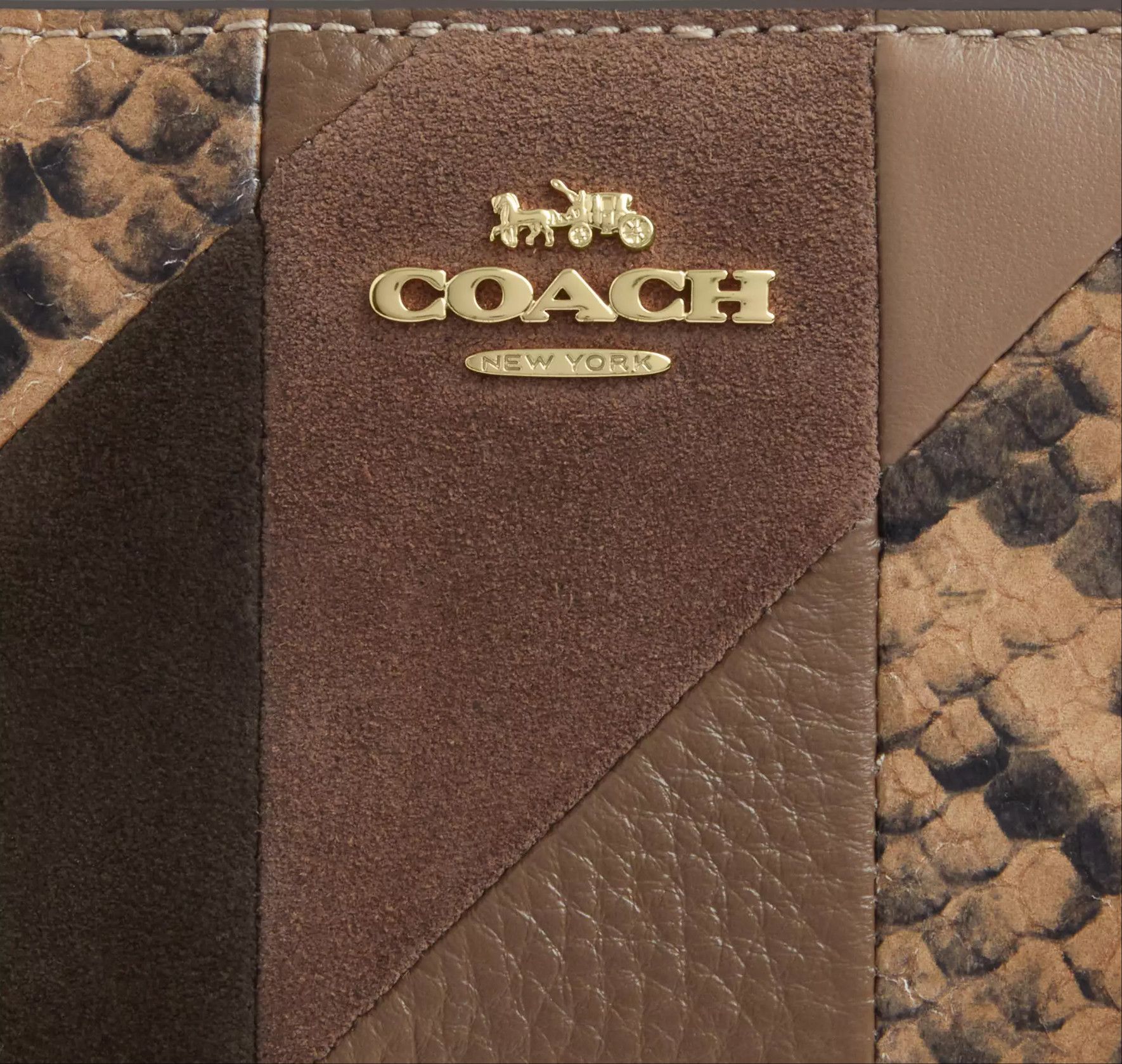 Snap Wallet With Patchwork And Snake Print CCR27