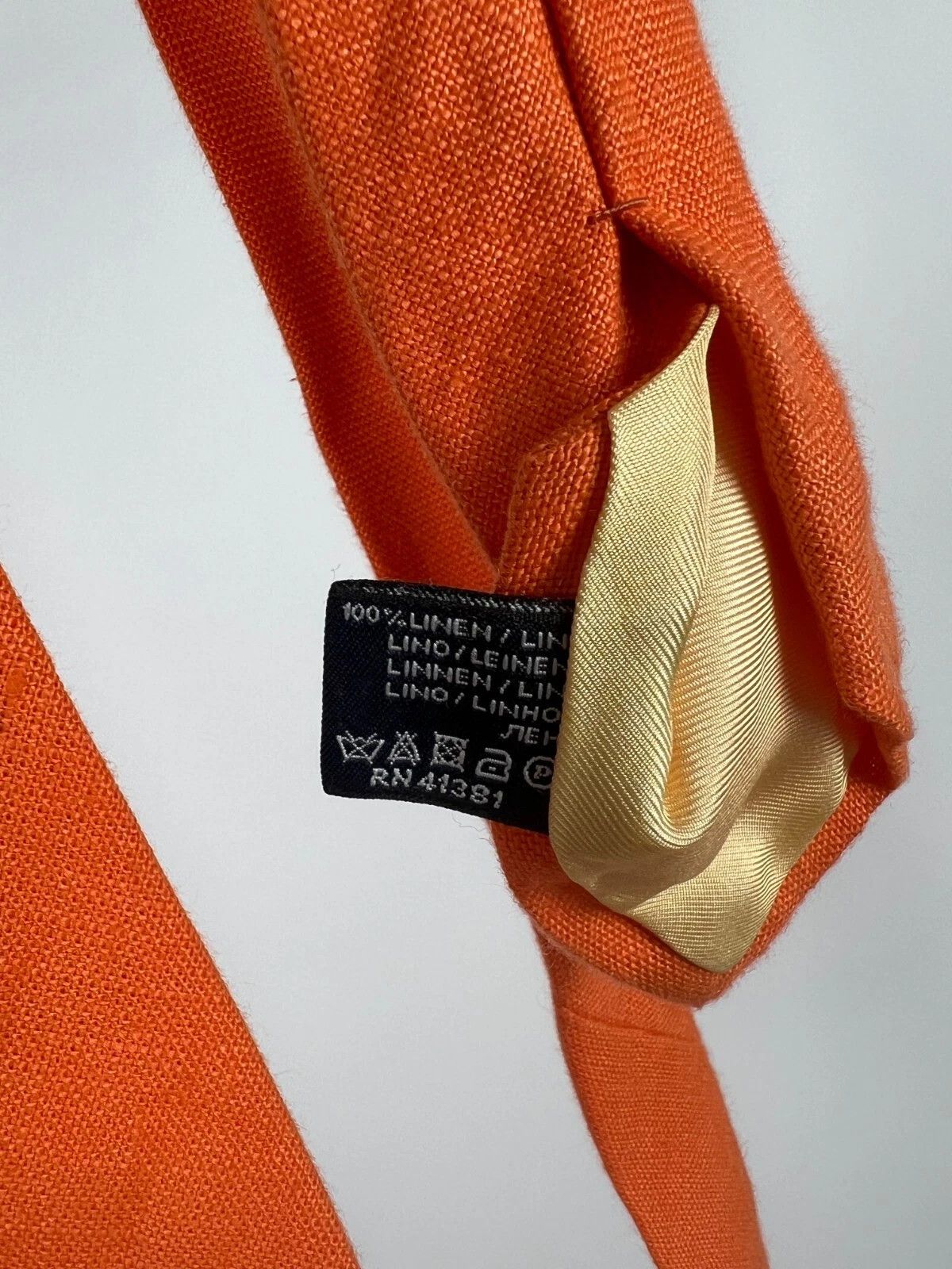 Polo Ralph Lauren VINTAGE Polo Ralph Lauren Linen Neck Tie Men's Orange Size ONE SIZE - 6 Thumbnail