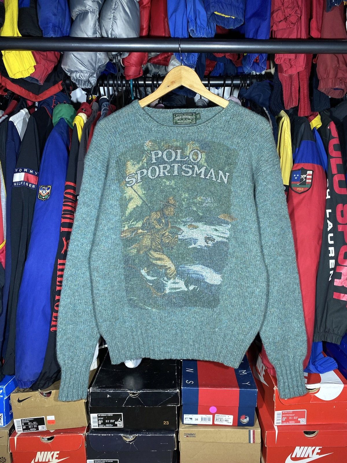 Polo Ralph Lauren × Vintage Sweater Polo Sportman Vintage Hand Knit Size US L / EU 52-54 / 3 - 1 Thumbnail
