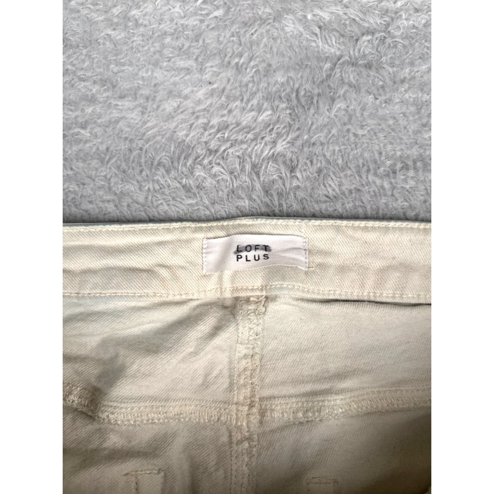 Loft VINTAGE LOFT Jeans Women 14 White Denim Wide-Leg High Rise Zip 34x22 Read Me Size 36" / US 14 / IT 50 - 6 Thumbnail