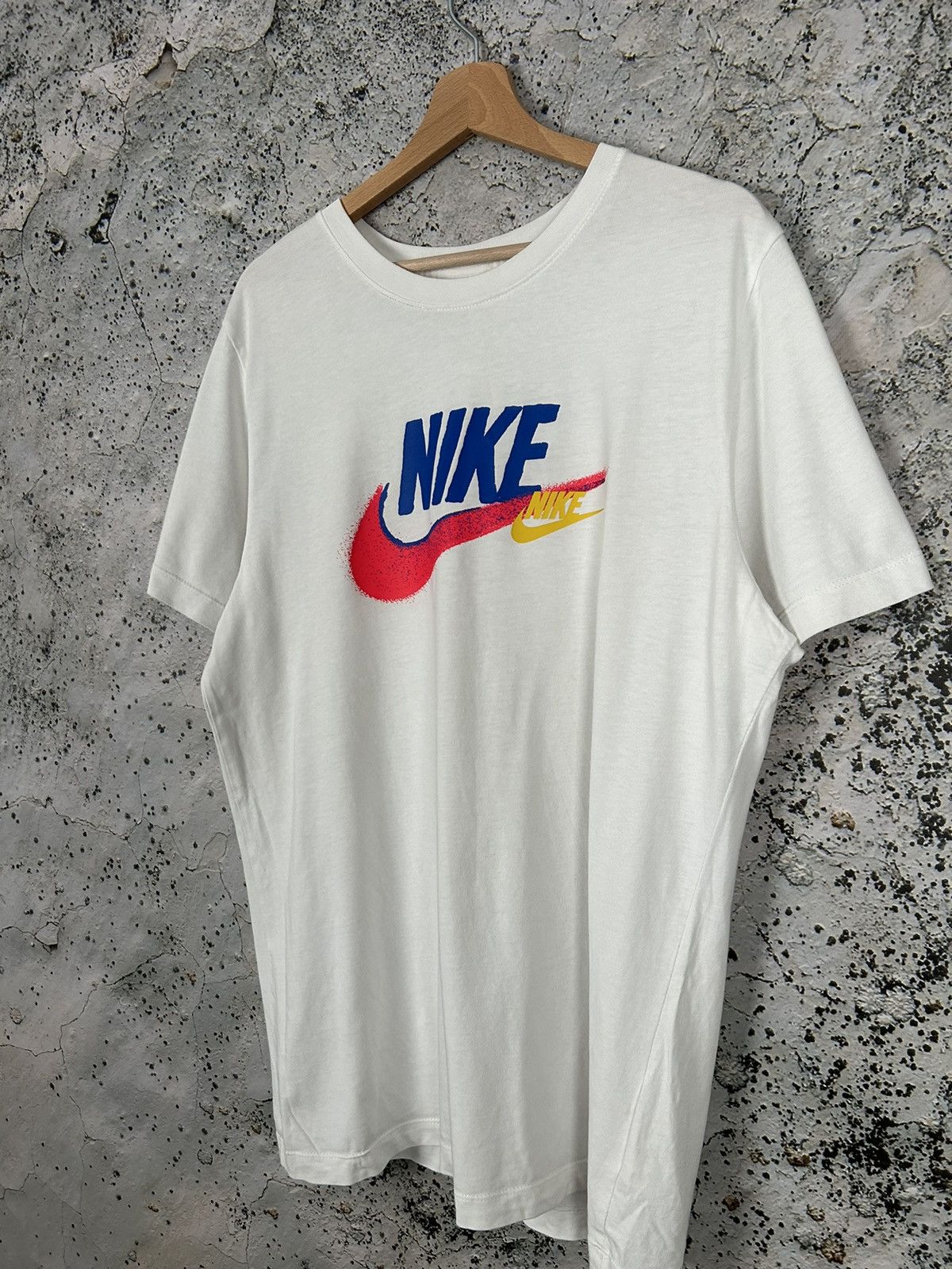 Nike × Vintage Nike Swoosh Logo White Graphic Tee Streetwear Drill Size US L / EU 52-54 / 3 - 2 Thumbnail