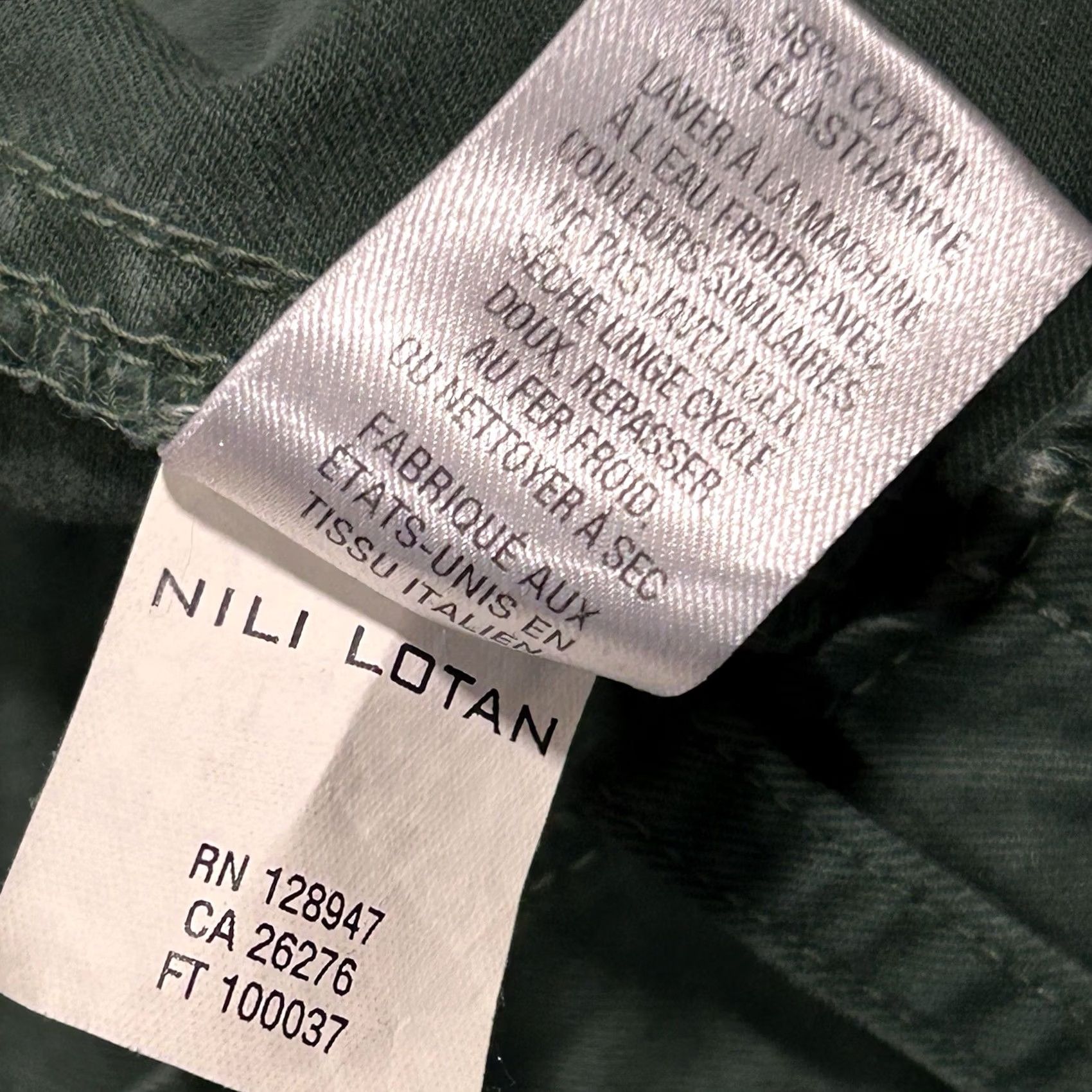 Nili Lotan Nili Lotan Cropped Military Pants Women’s 2 Green Cotton Blend Zip Button Tapered 25 Inseam Pockets Cropped 9 Rise Regular No N/A Size 26" / US 2 / IT 38 - 6 Thumbnail
