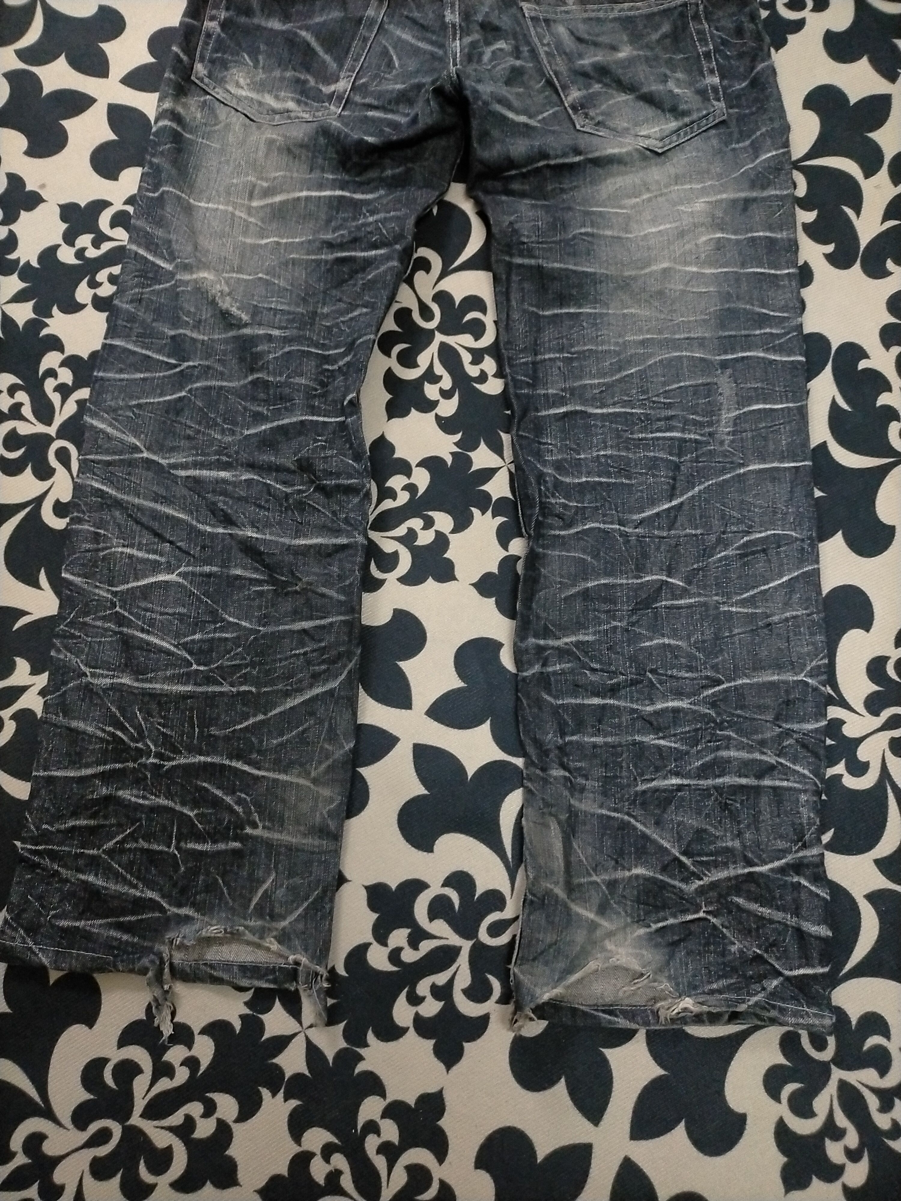 If Six Was Nine 🔥Sick🔥Rare Nylaus Double Waist Ripped Distressed Jeans Size US 33 - 6 Thumbnail