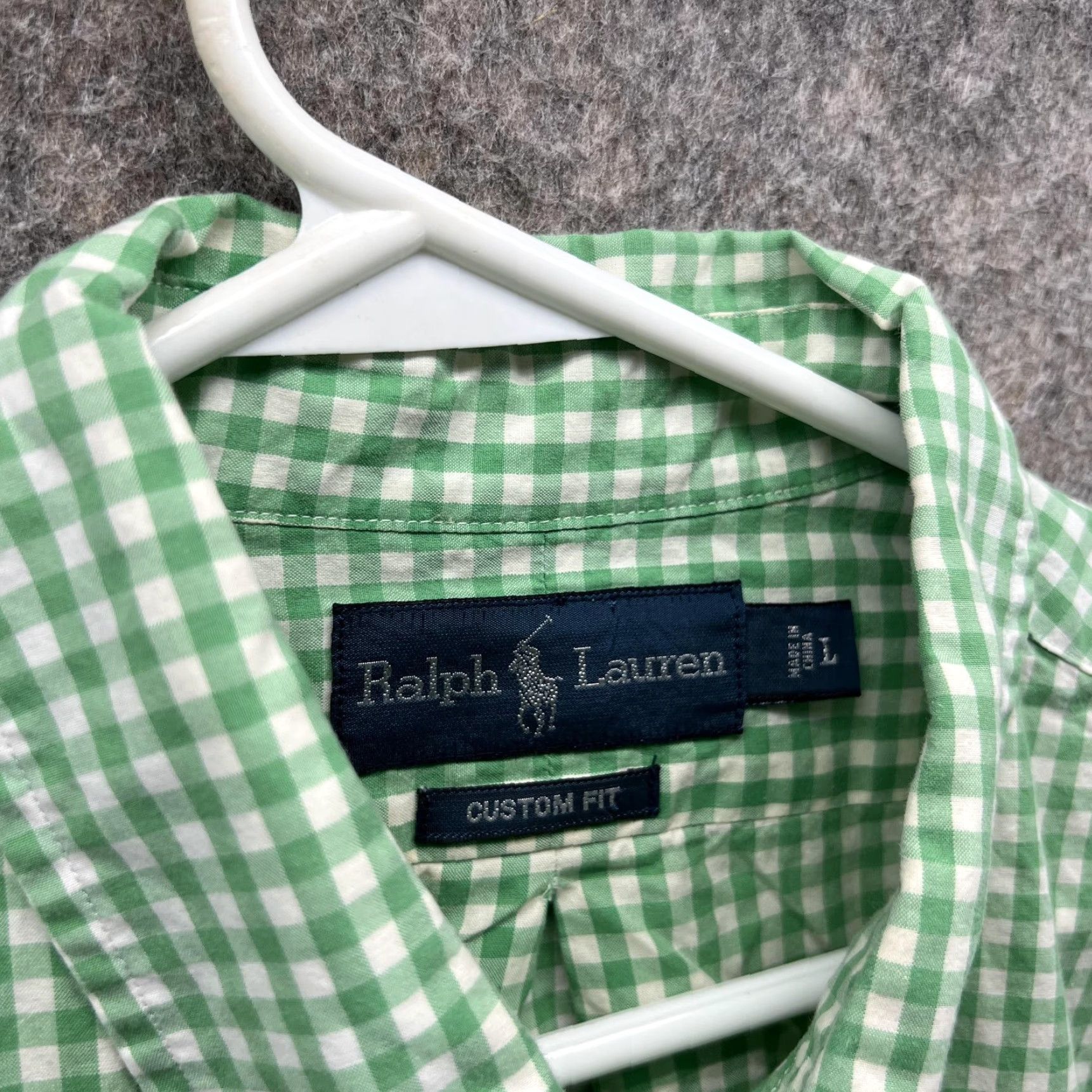 Ralph Lauren VINTAGE Ralph Lauren Shirt Men Large Adult Green White Gingham Casual Button Down Pony Shirt Size US L / EU 52-54 / 3 - 5 Thumbnail