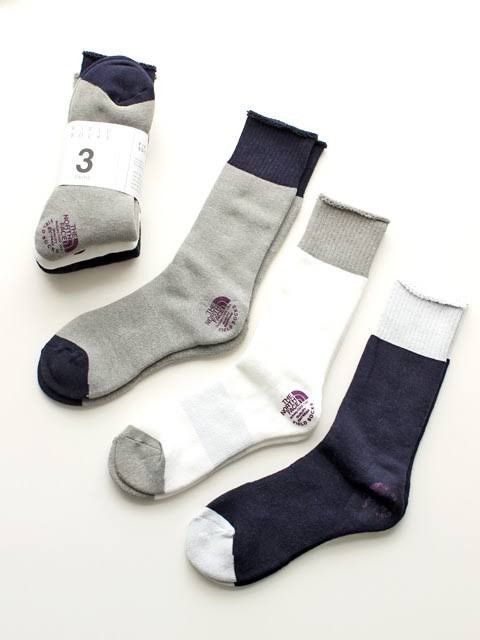 🇯🇵TNF Purple Label 2-Tone Field Socks 3-Pack 🧦 Sz Medium