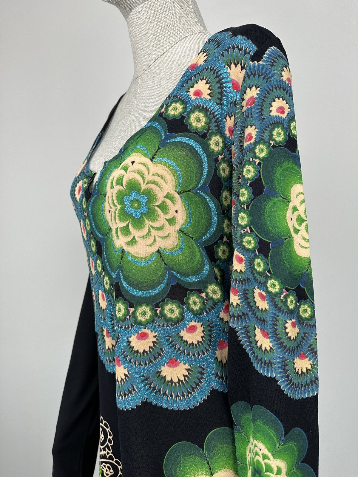 Desigual DESIGUAL Floral Print Long Sleeve Dress 100% Viscose size L Size L / US 10 / IT 46 - 9 Thumbnail