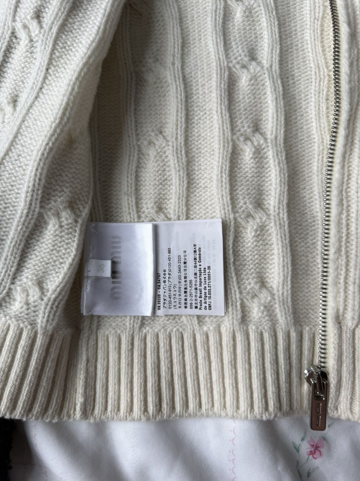 Miu Miu miu miu logo zip up cardigan sweater Size XS / US 0-2 / IT 36-38 - 8 Thumbnail