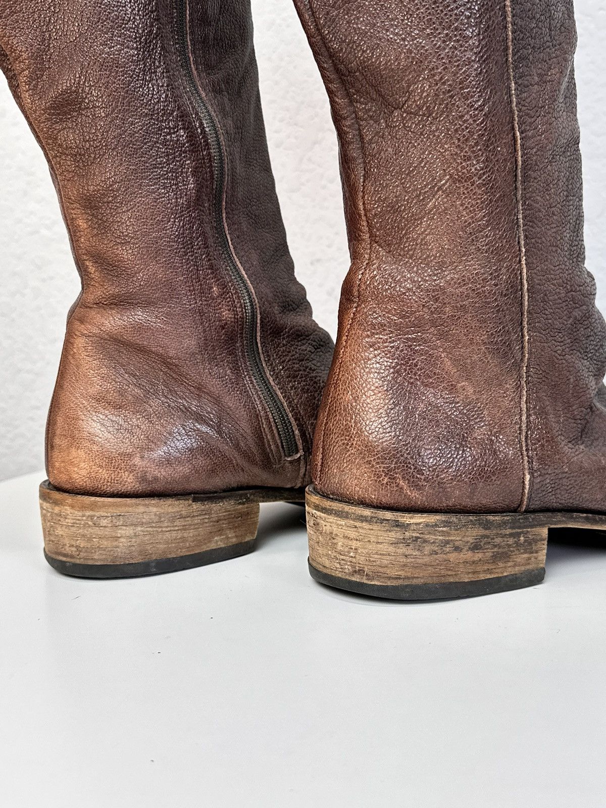 If Six Was Nine Leather Boots HandMade Italian Rick owens Style As 98 Rare Size US 9 / IT 39 - 6 Thumbnail
