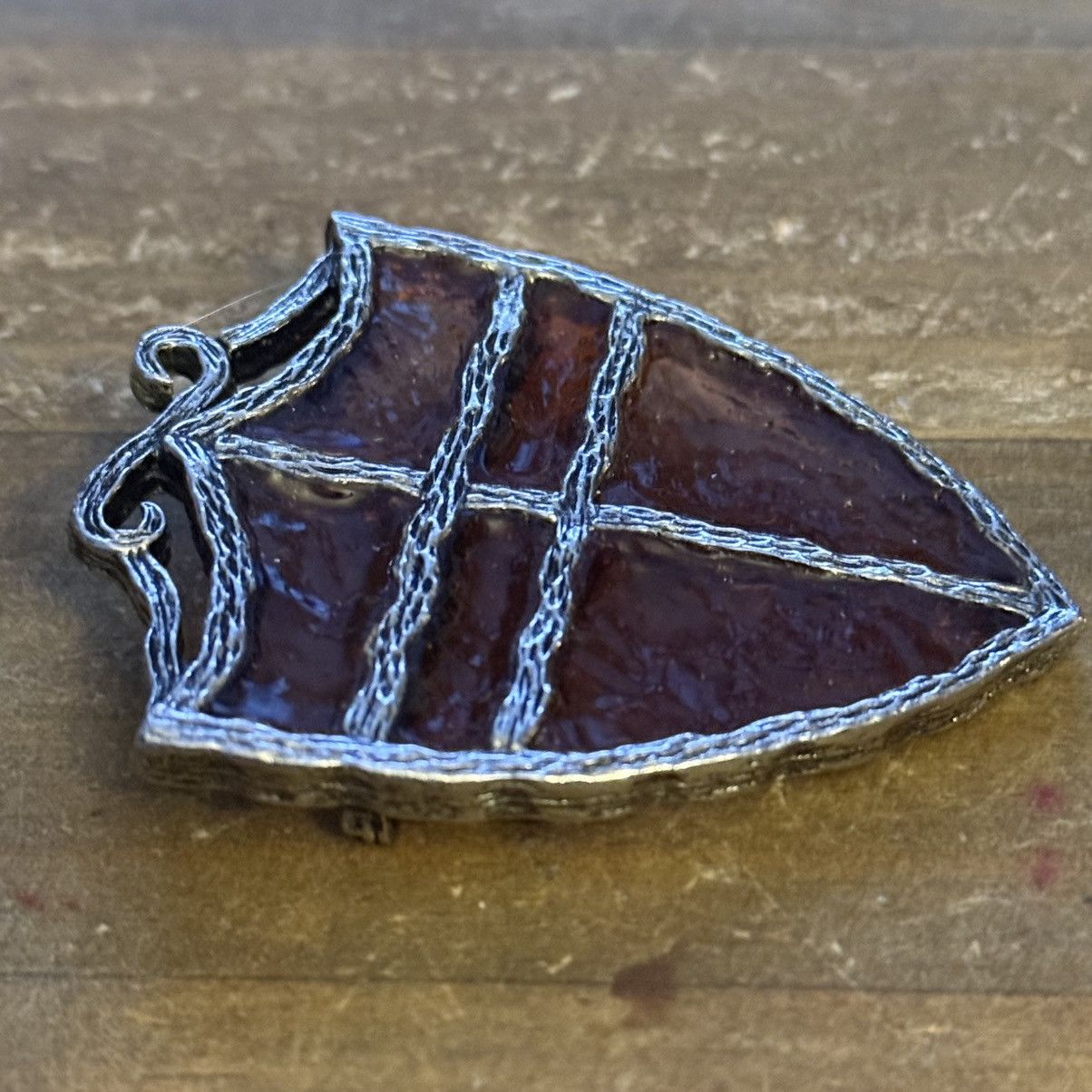 Vintage Vintage Plique A Jour stained glass shield brooch Size ONE SIZE - 4 Thumbnail