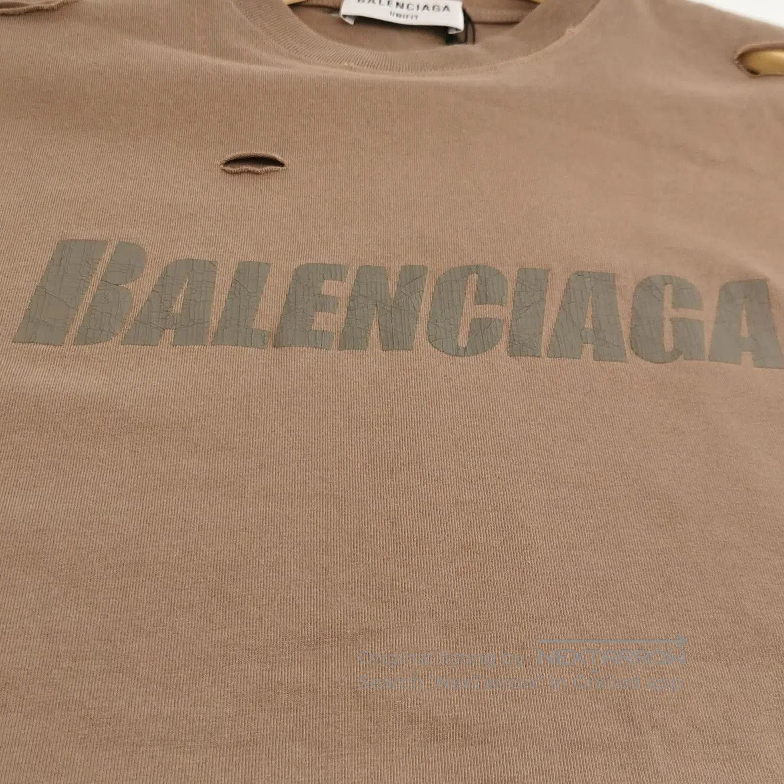 Balenciaga Vintage Balenciaga Distressed Cotton Logo T. Size XS / US 0-2 / IT 36-38 - 1 Thumbnail