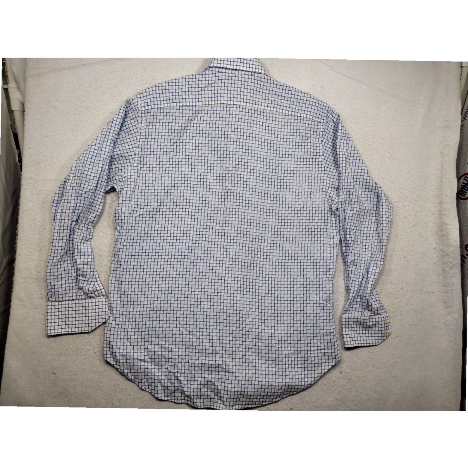 Vintage Thomas Dean Long Sleeve Button Up Shirt Mens Large Blue White Check Contrast Cuffs Cotton Size US L / EU 52-54 / 3 - 6 Thumbnail