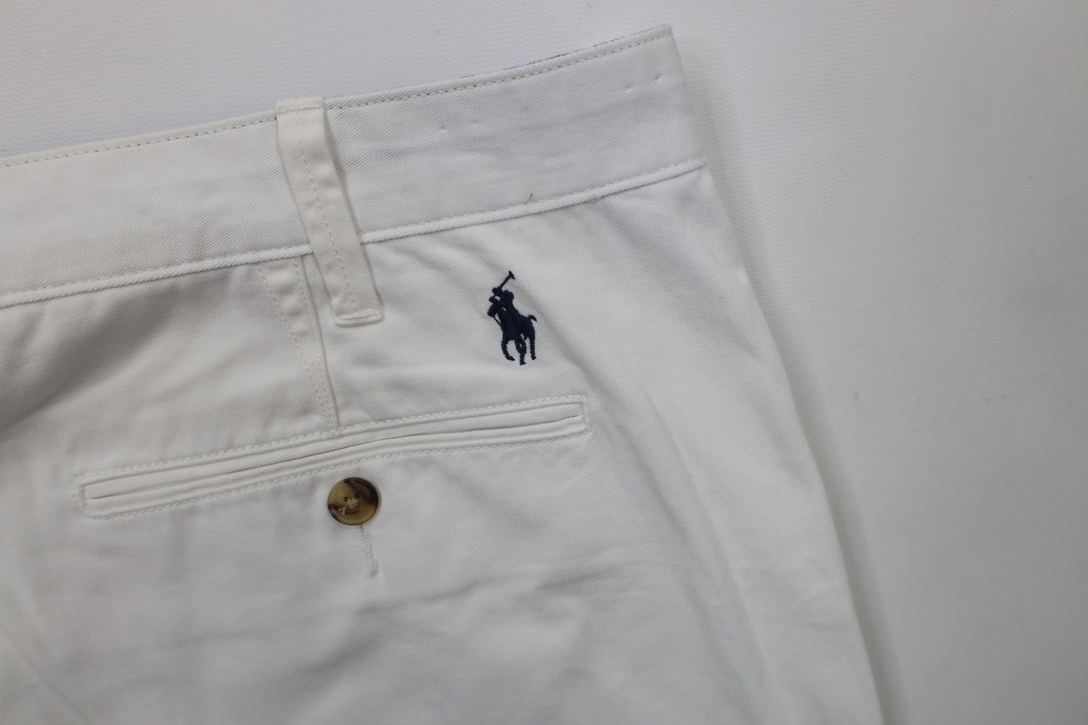 Ralph Lauren × Vintage Vintage Ralph Lauren Relaxed Fit Chino Shorts White Cotton Size US 36 / EU 52 - 13 Thumbnail