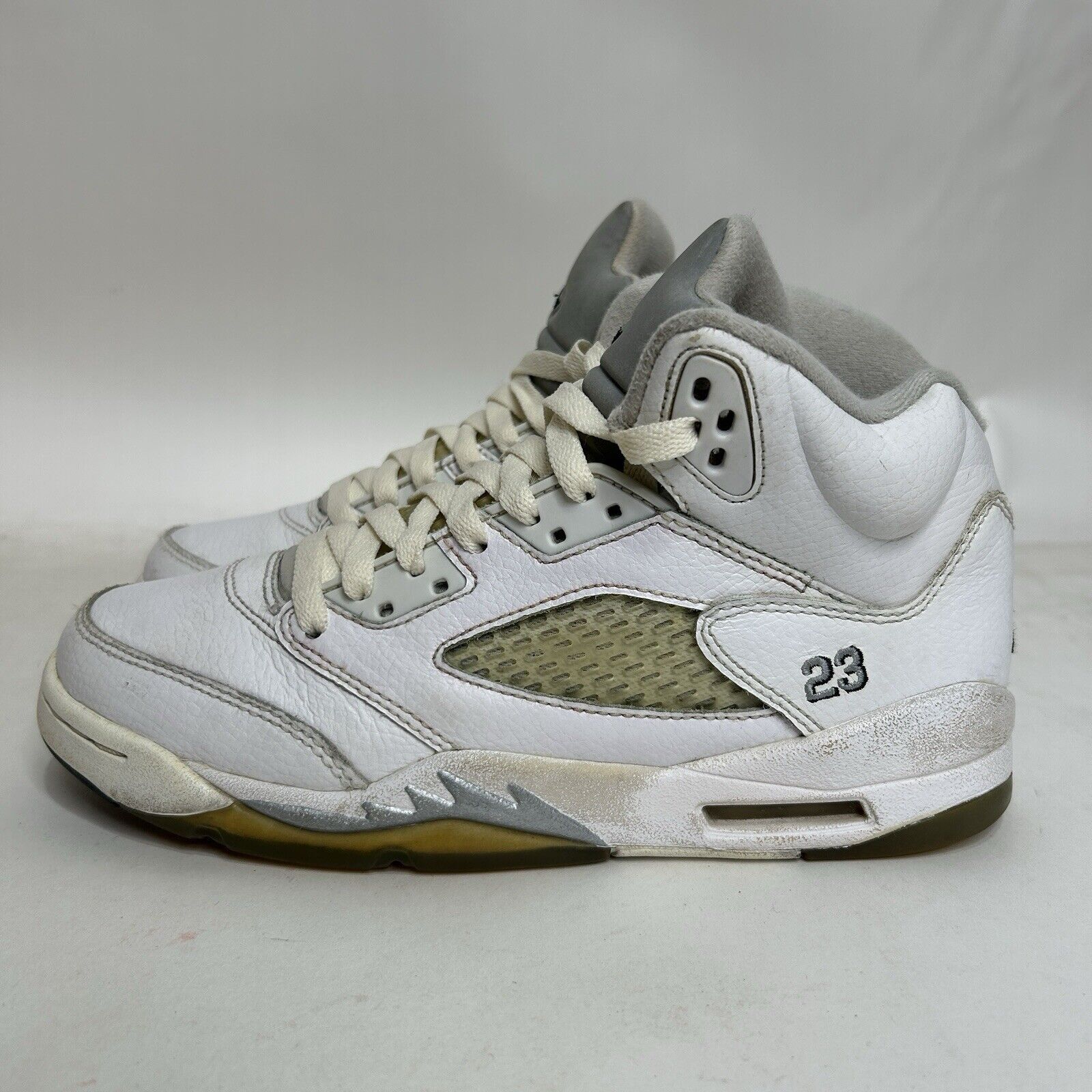 Jordan Brand Nike Shoes Air Jordan 5 Retro BG “White Metallic” 2024 Size US 7 / IT 37 - 6 Thumbnail