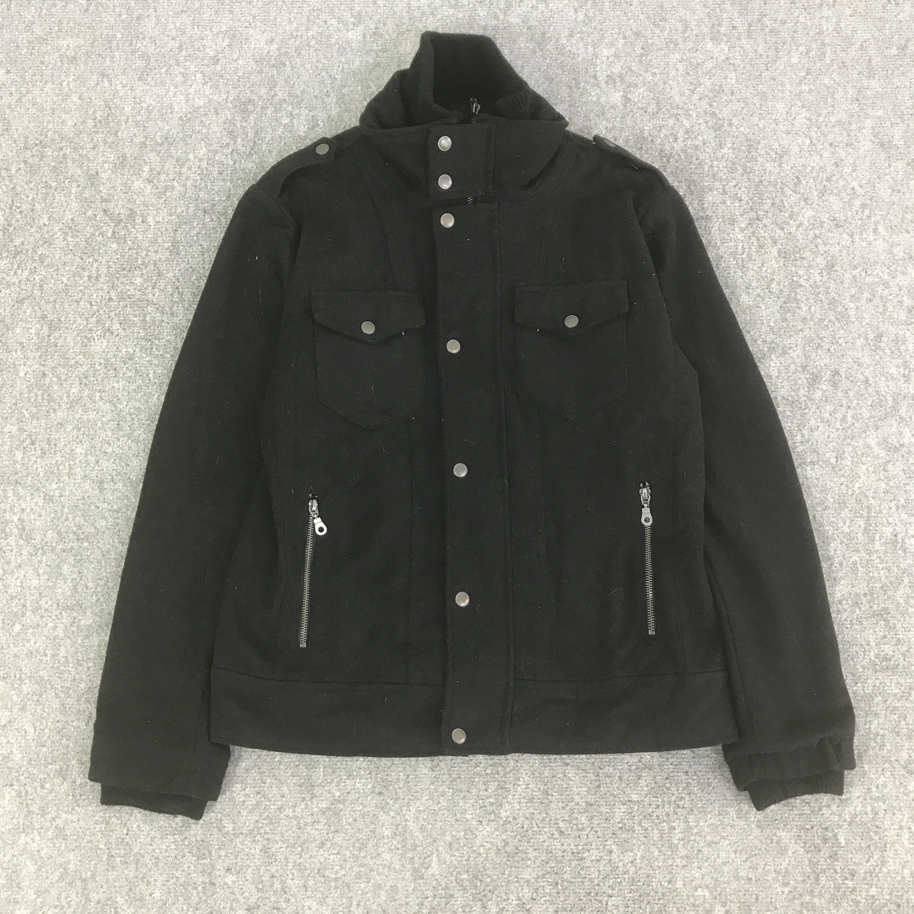 Japanese Brand MACHOPE DOUBLE ZIPPER WOOL JACKET K128B3 Size US L / EU 52-54 / 3 - 1 Thumbnail