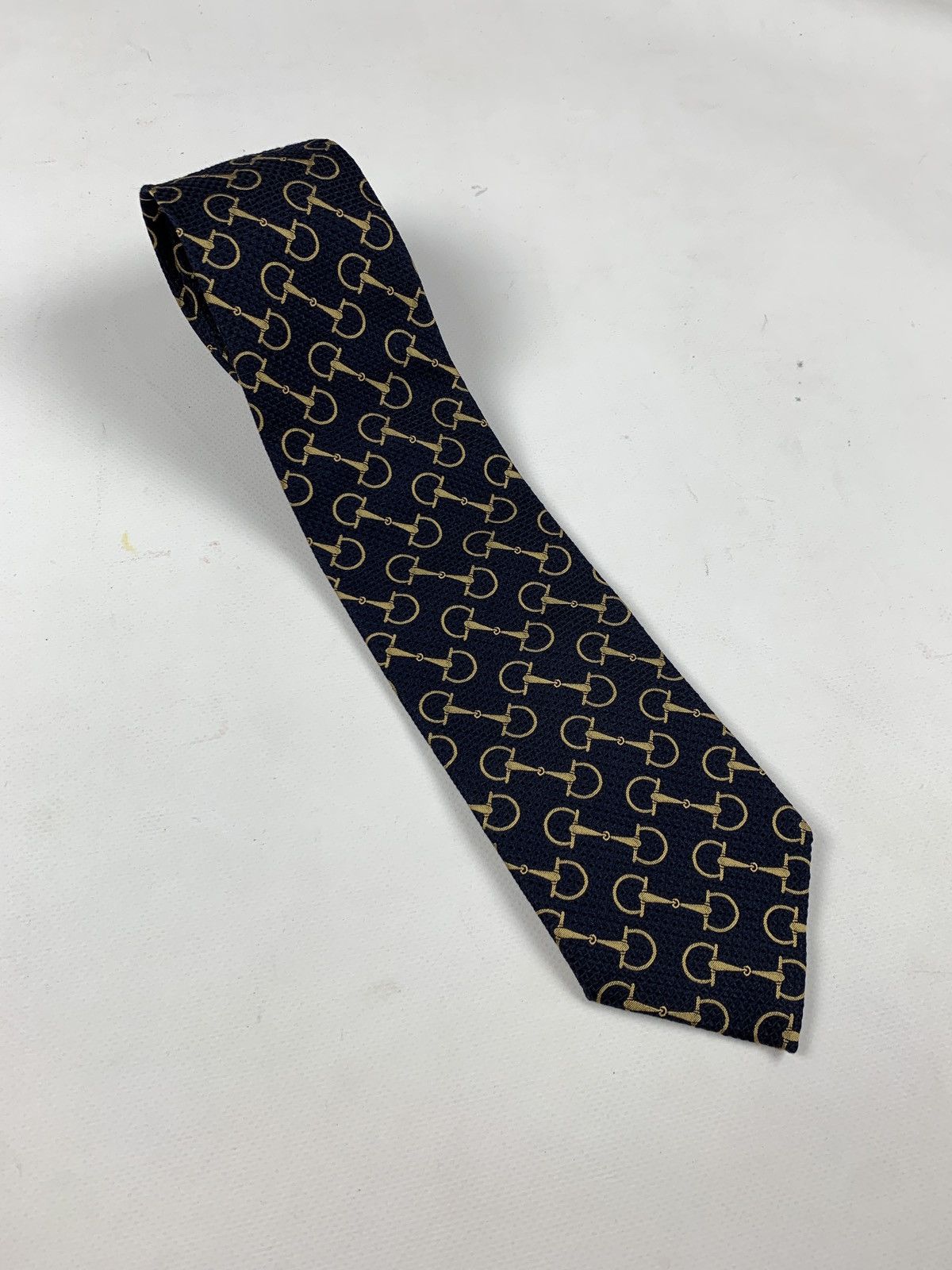 Gucci Vintage Gucci Silk Navy Blue Tie Size ONE SIZE - 6 Thumbnail