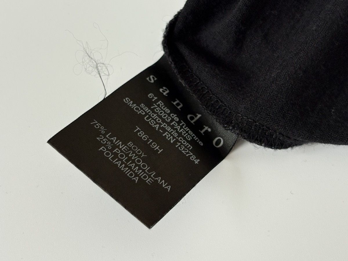 Sandro Sandro Womens Top 3/4 Sleeve Blouse Black Wool Size 2 M Size M / US 6-8 / IT 42-44 - 13 Thumbnail