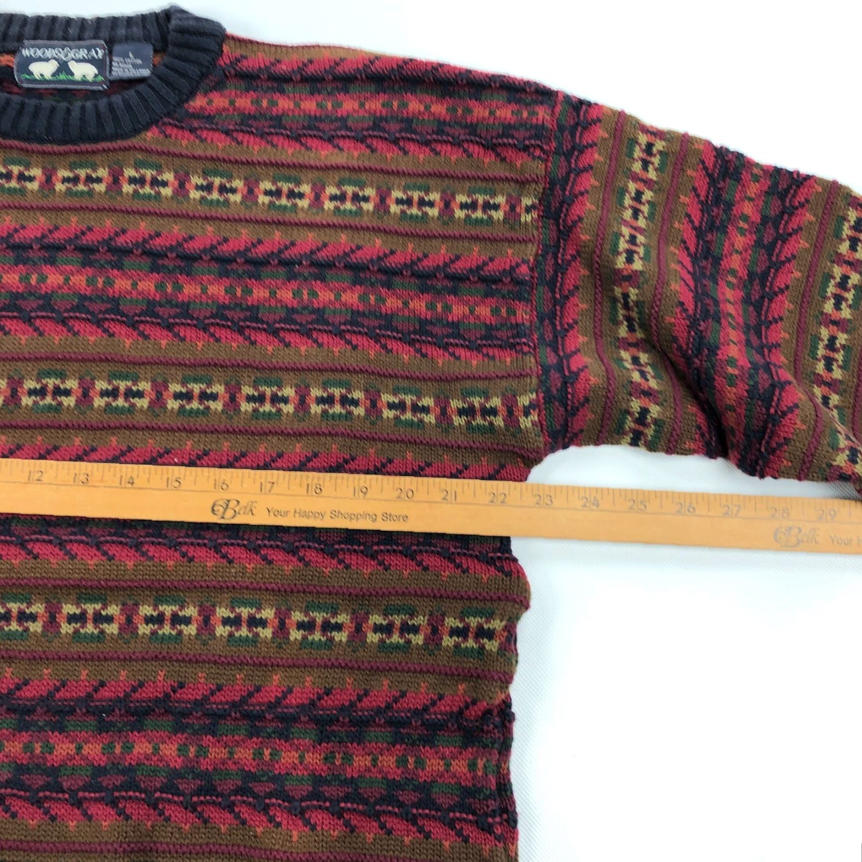 Vintage Woods and Gray Sweater Mens Large Stripe Patterned Vintage Cotton Crew Neck Size US L / EU 52-54 / 3 - 6 Thumbnail